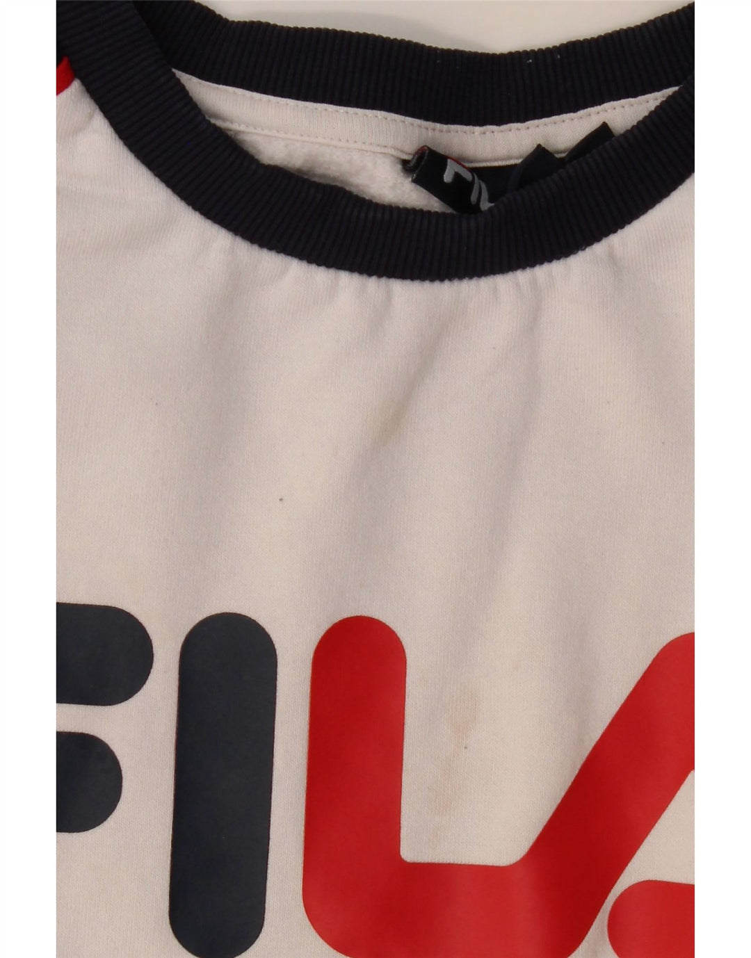 FILA Męska bluza z grafiką, duża, biała, bawełniana w bloki kolorów