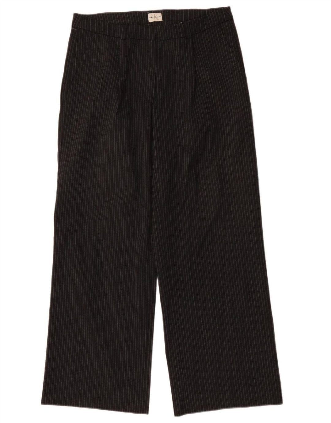 Damskie proste spodnie chino CALVIN KLEIN W30 L31 Szary poliester w paski