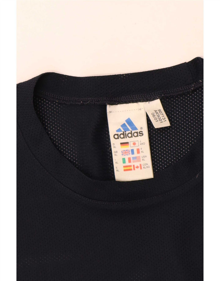 Adidas Męska koszulka Climalite Top XL Granatowy poliester z blokami kolorów