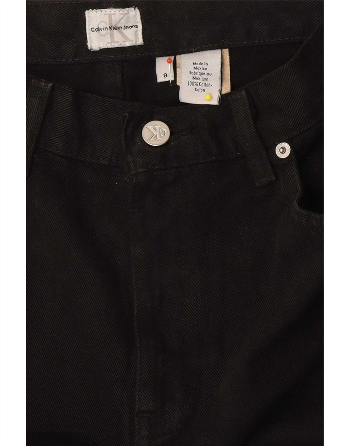 Damskie proste dżinsy Calvin Klein US 8 Medium W30 L29 Czarna bawełna
