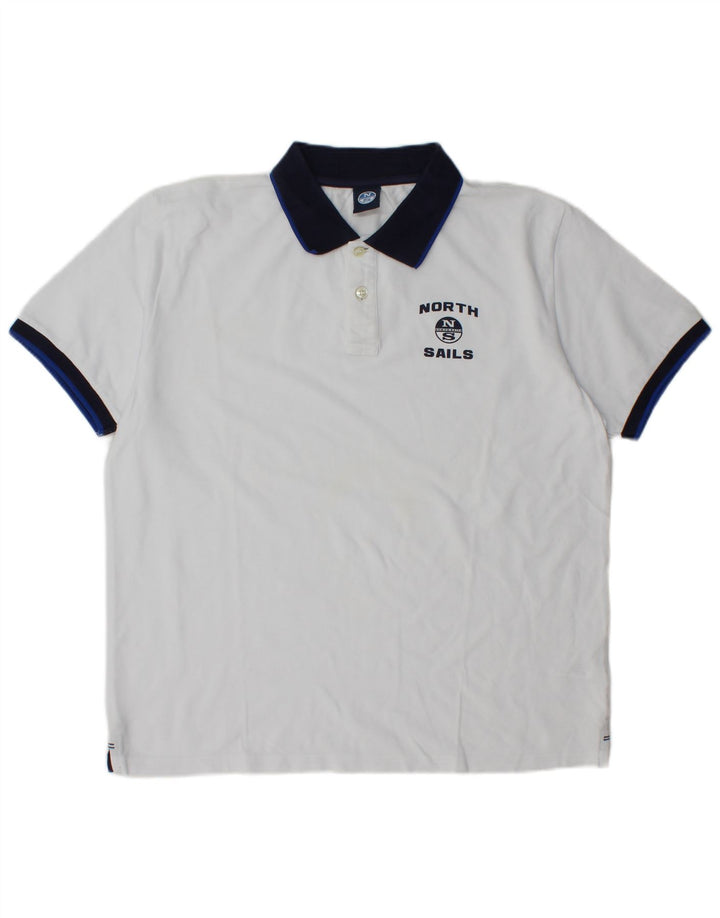 Męska koszulka polo do rugby North Sails XL, biała, bawełniana