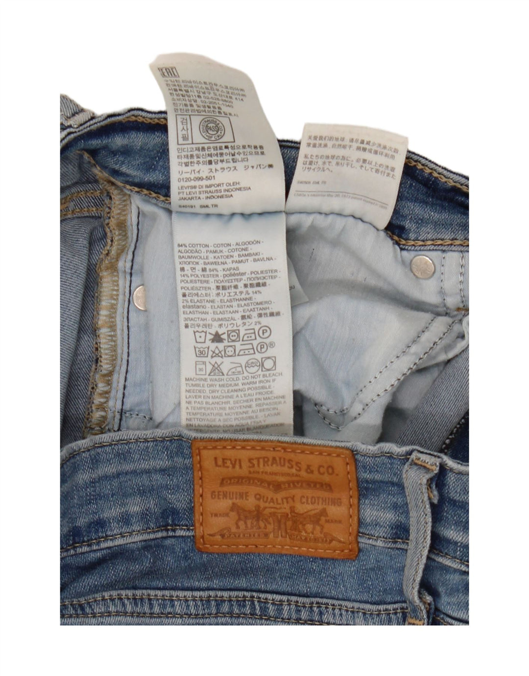 Damskie jeansy Levi's 712 Crop Slim W31 L25 Niebieska bawełna