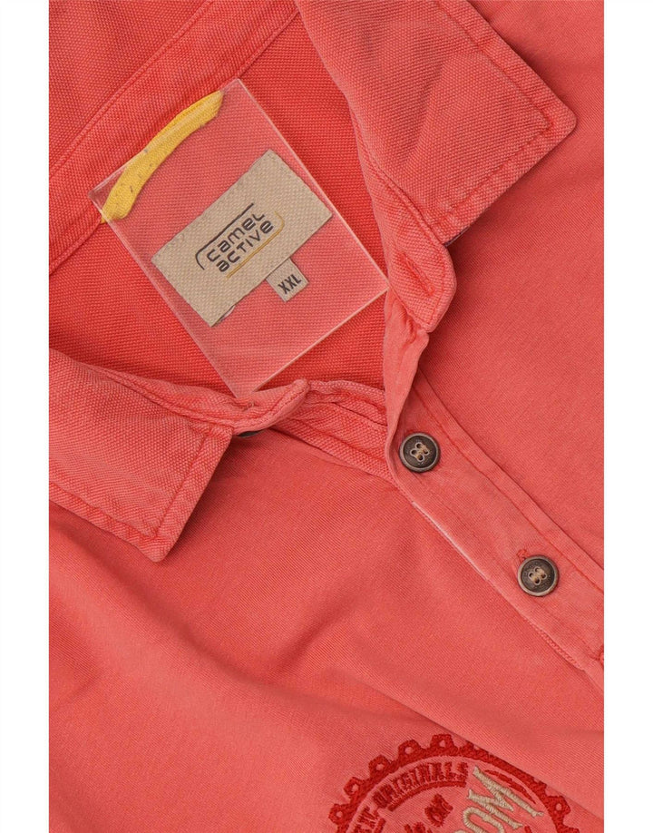 Męska koszulka polo Camel Active z grafiką 2XL w kolorze różowym