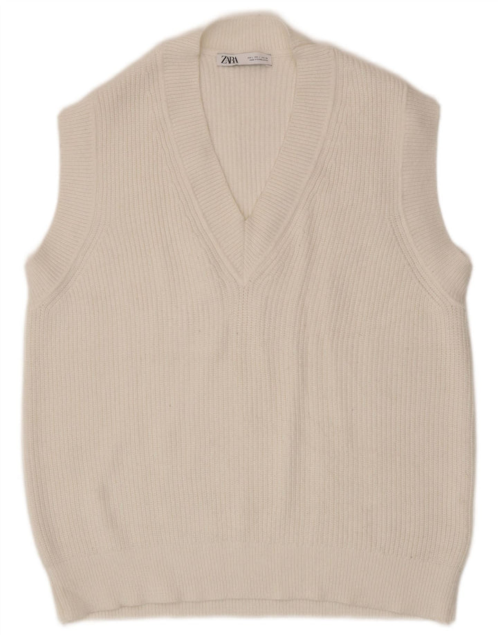 Damski podkoszulek Zara Vest UK 16 Large, biała wiskoza