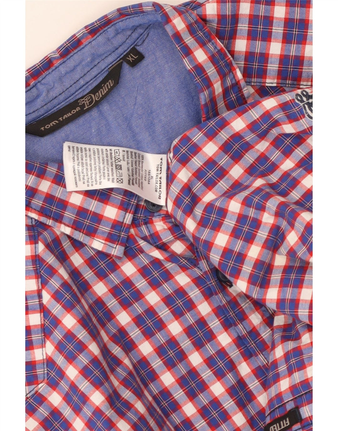 Koszula męska Tom Tailor XL w niebieską kratkę, bawełniana