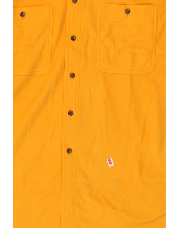 LANDS END Mens Shirt Size 15 15 1/2 Medium Yellow Polyester Vintage Lands End and Second-Hand Lands End from Messina Hembry 