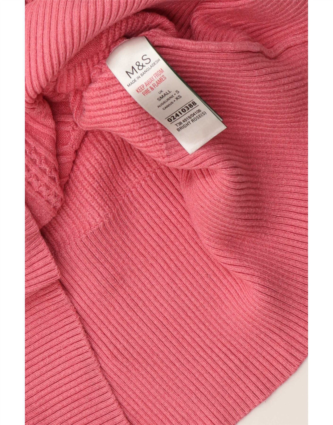 Marks & Spencer Damski sweter z okrągłym dekoltem UK 10 Small Pink Wiskoza