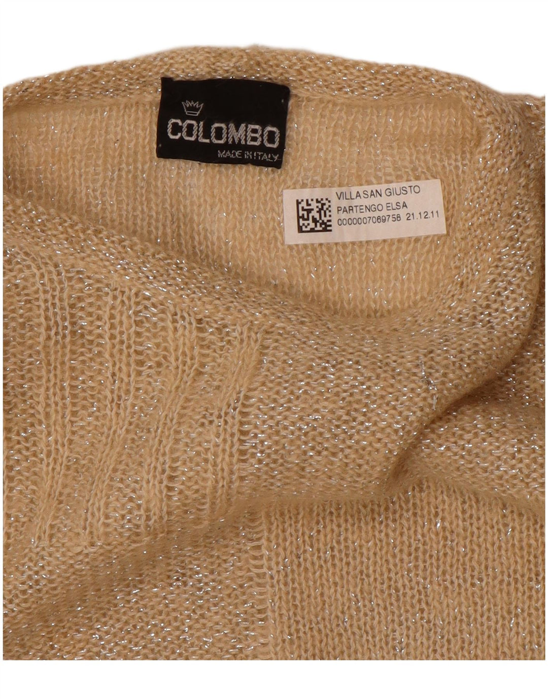 Sweter damski Colombo z dekoltem w łódkę UK 12 Średni beż geometryczny