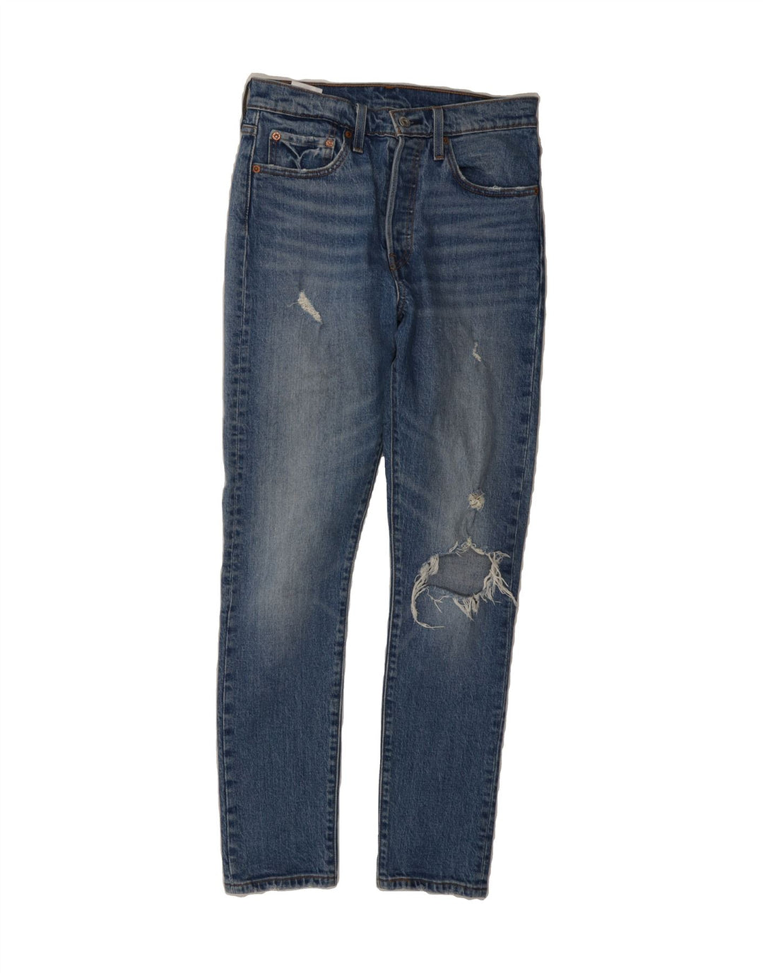 LEVI'S Womens Distressed Skinny Jeans W27 L30 Blue Cotton Vintage Levi's and Second-Hand Levi's from Messina Hembry 