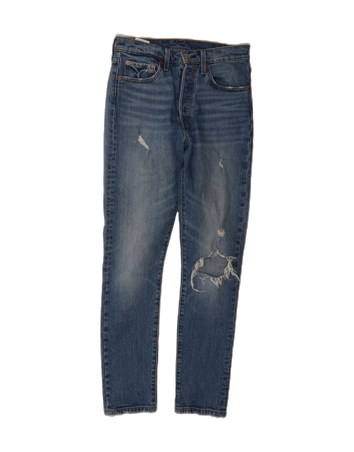 LEVI'S Womens Distressed Skinny Jeans W27 L30 Blue Cotton Vintage Levi's and Second-Hand Levi's from Messina Hembry 