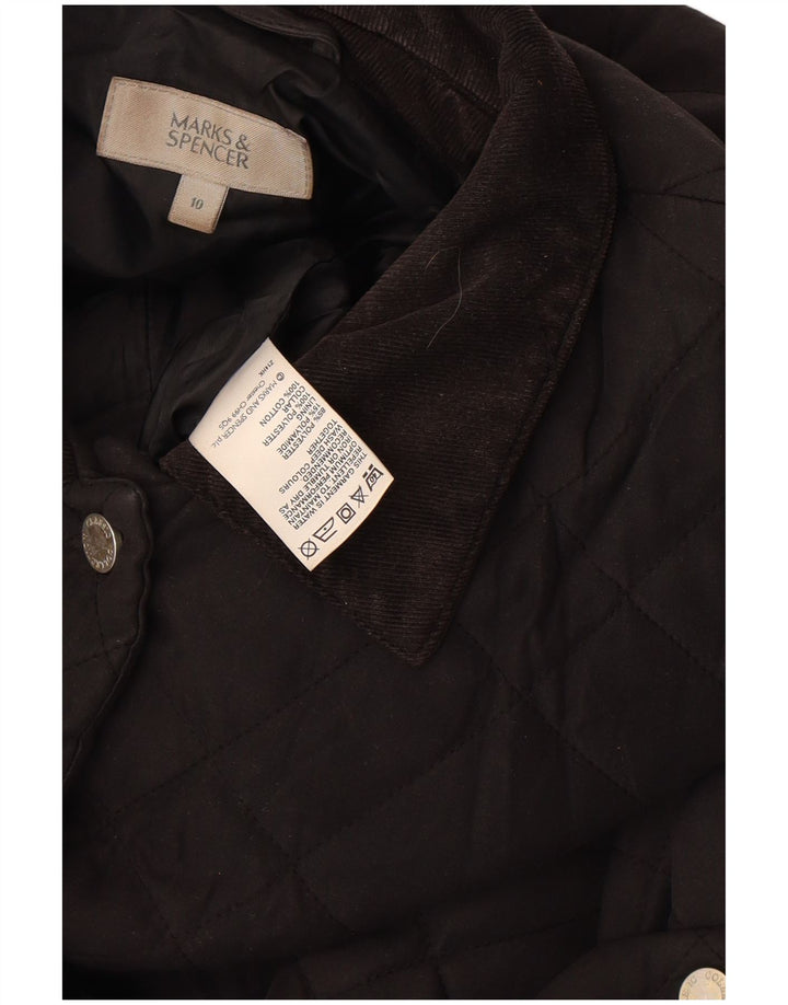 Marks & Spencer Damska pikowana kurtka oversize UK 10, mała czarna