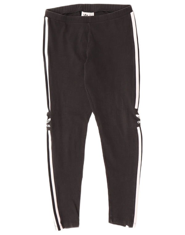Damskie legginsy Adidas Graphic Slim Fit UK 14, średnie czarne sportowe paski