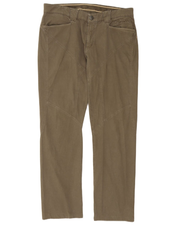 Męskie proste spodnie codzienne 9.2 marki Carlo Chionna W36 L30 Khaki Cotton