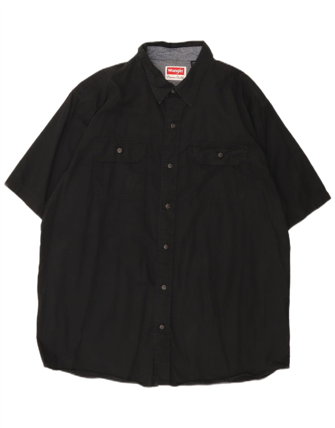 WRANGLER Męska koszula z krótkim rękawem, duża, czarna, bawełniana