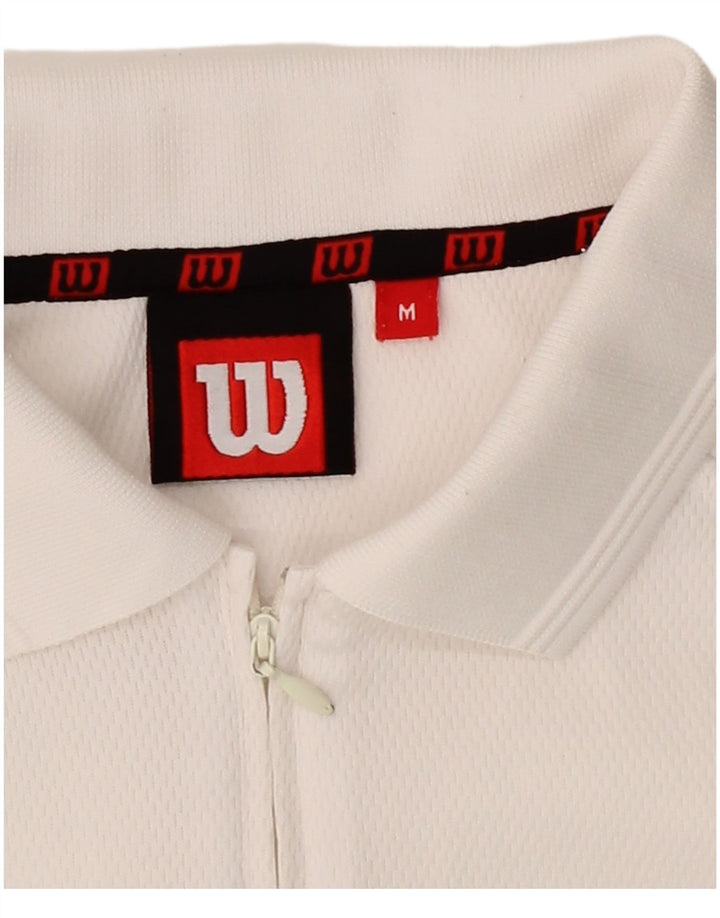 WILSON Womens Crop Sleeveless Polo Shirt UK 12 Medium White