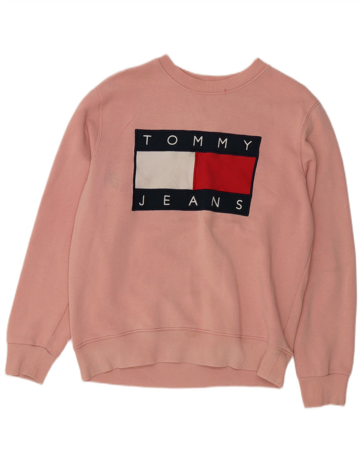 Damska bluza z grafiką TOMMY HILFIGER UK 14, średnia różowa bawełna