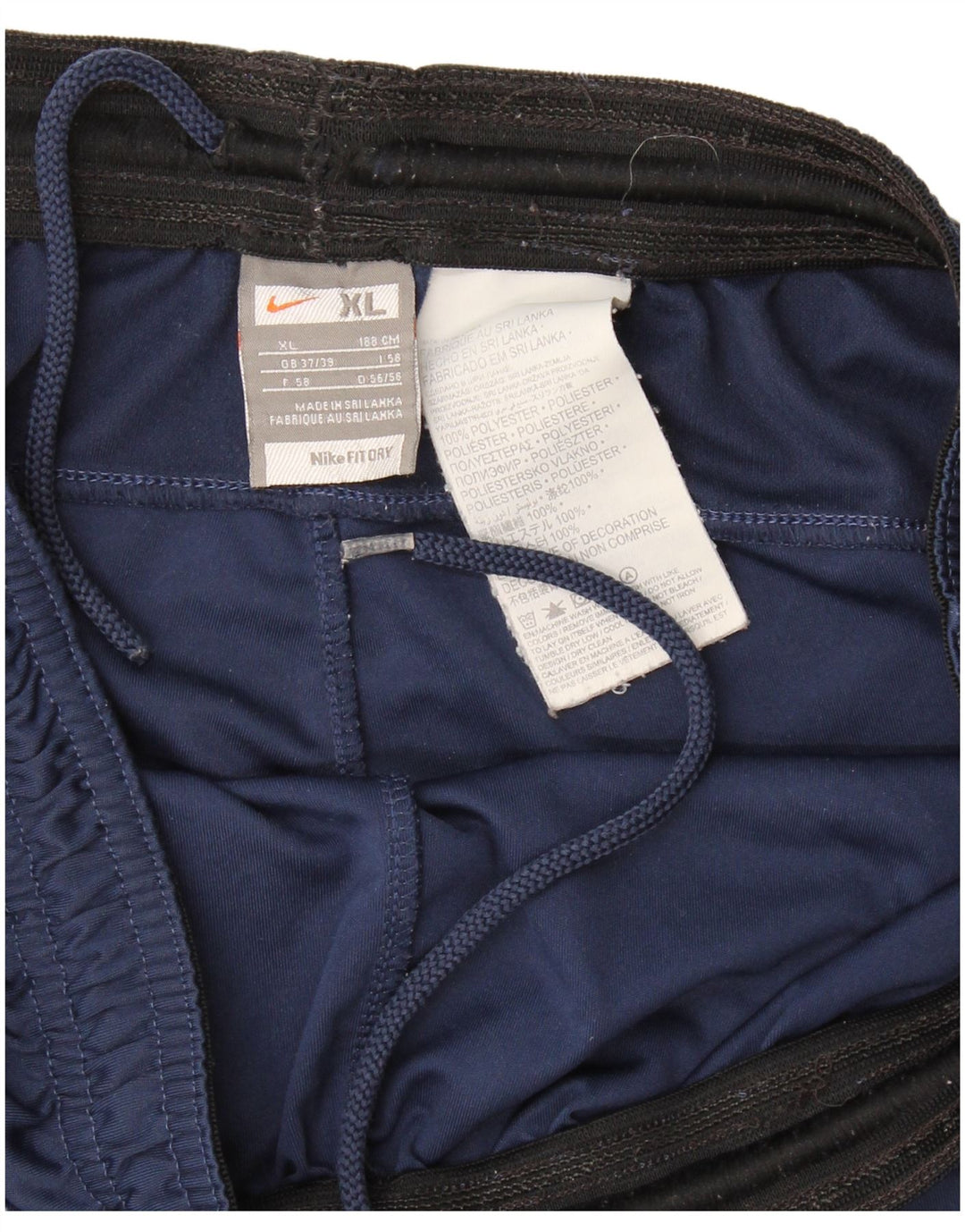 Męskie spodenki sportowe Nike XL, granatowe, z blokami kolorów, poliestrowe