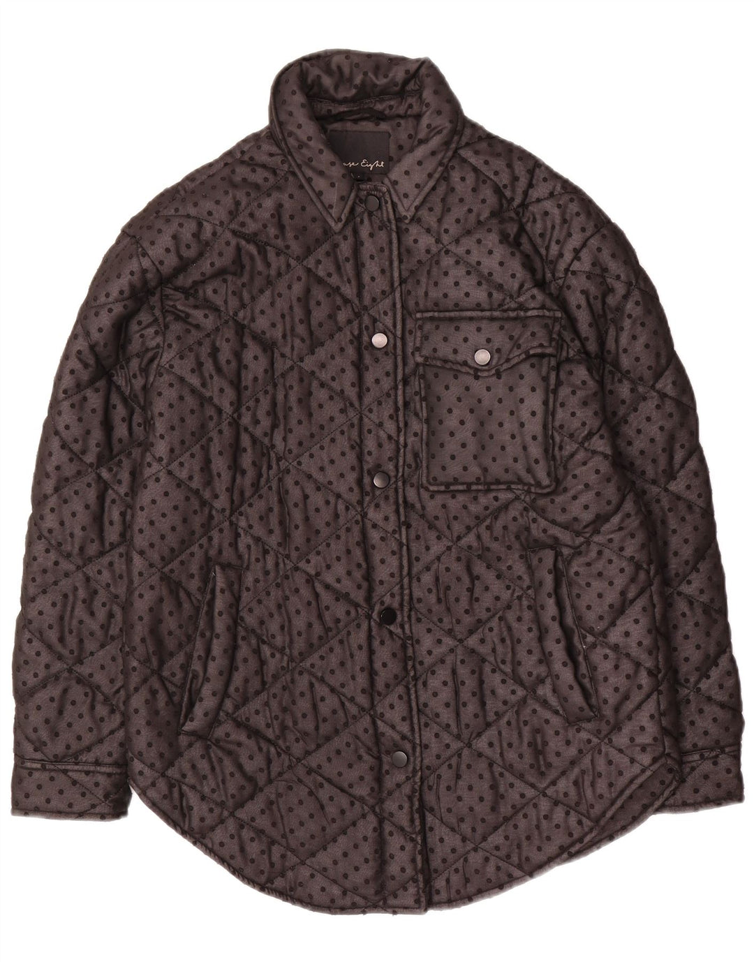 Damska pikowana kurtka oversize Phase Eight UK 8, mała, czarna w cętki