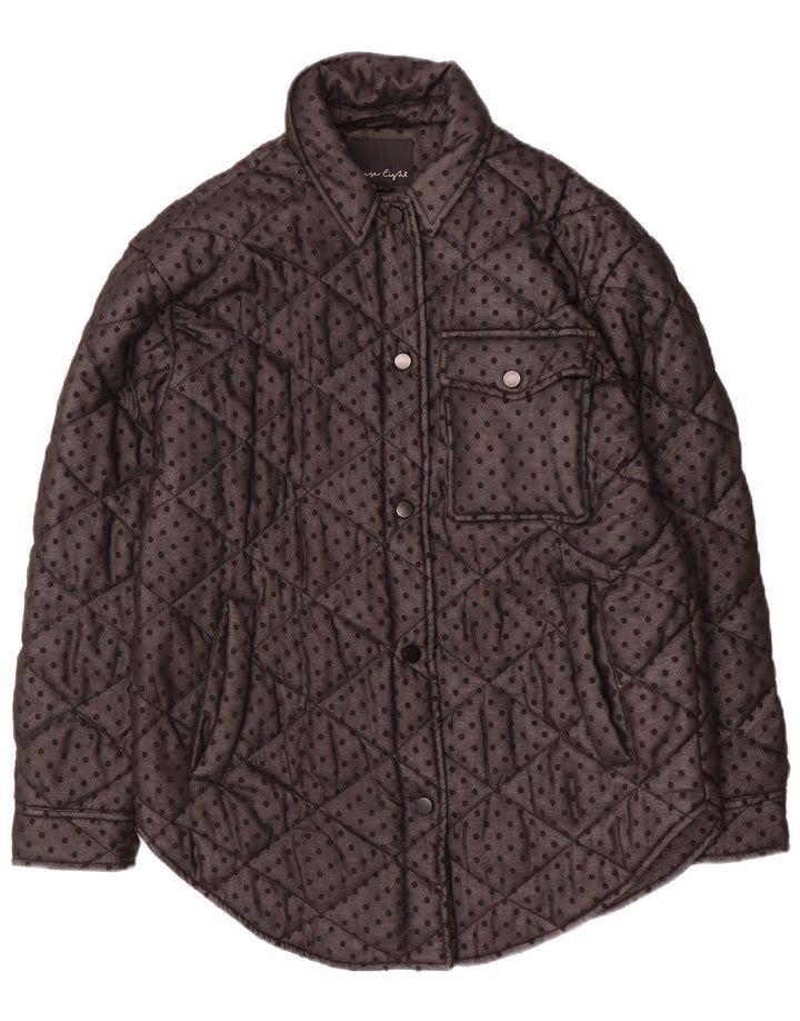 Damska pikowana kurtka oversize Phase Eight UK 8, mała, czarna w cętki