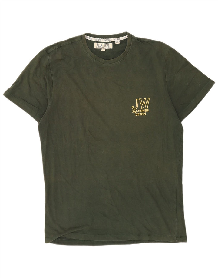 Męska koszulka z grafiką Jack Wills, średnia, bawełniana khaki