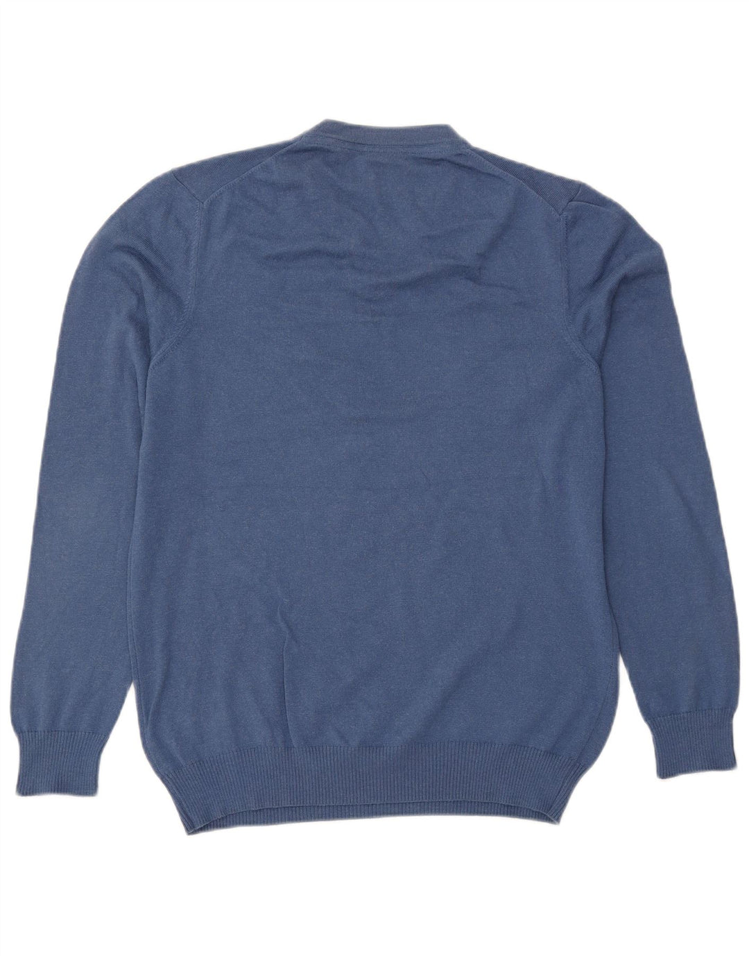 Lyle & Scott Męski sweter z dekoltem w kształcie litery V, średnioniebieski, bawełniany