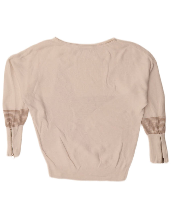 Damski sweter oversize MINT VELVET z dekoltem w łódkę UK 6 XS w białe paski