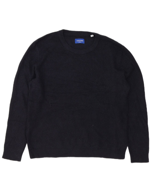 Męski sweter Jack & Jones z okrągłym dekoltem XL, granatowy, akrylowy