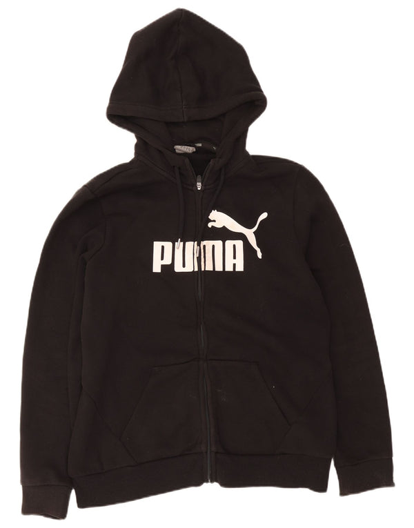 Damski sweter Puma z grafiką i zamkiem błyskawicznym UK 16, duży, czarny, bawełniany
