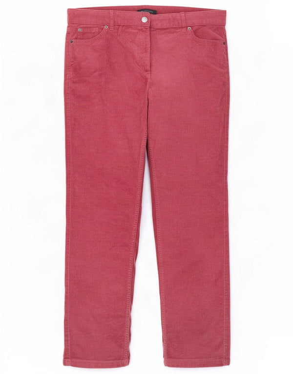 Damskie spodnie sztruksowe Marks & Spencer UK 14 Large W32 L30 Burgundowe