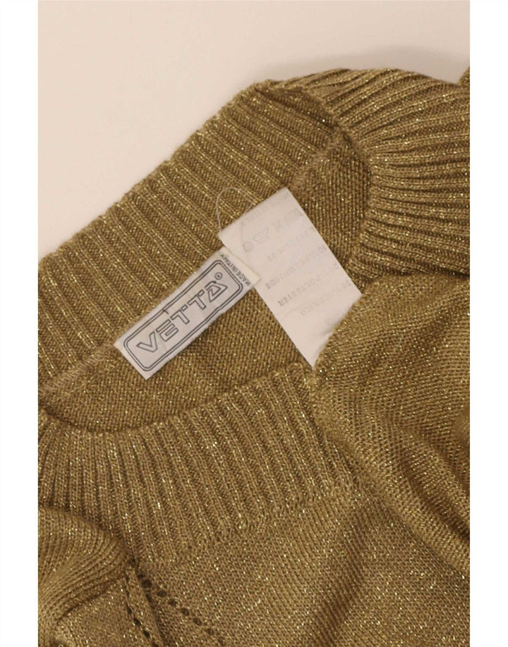 Damski sweter Vetta z dekoltem w łódkę IT 44, średnia wełna khaki