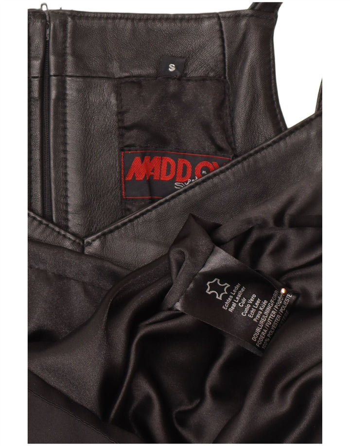 MADDOX Damska sukienka skórzana bez rękawów, UK 10, mała, czarna skóra