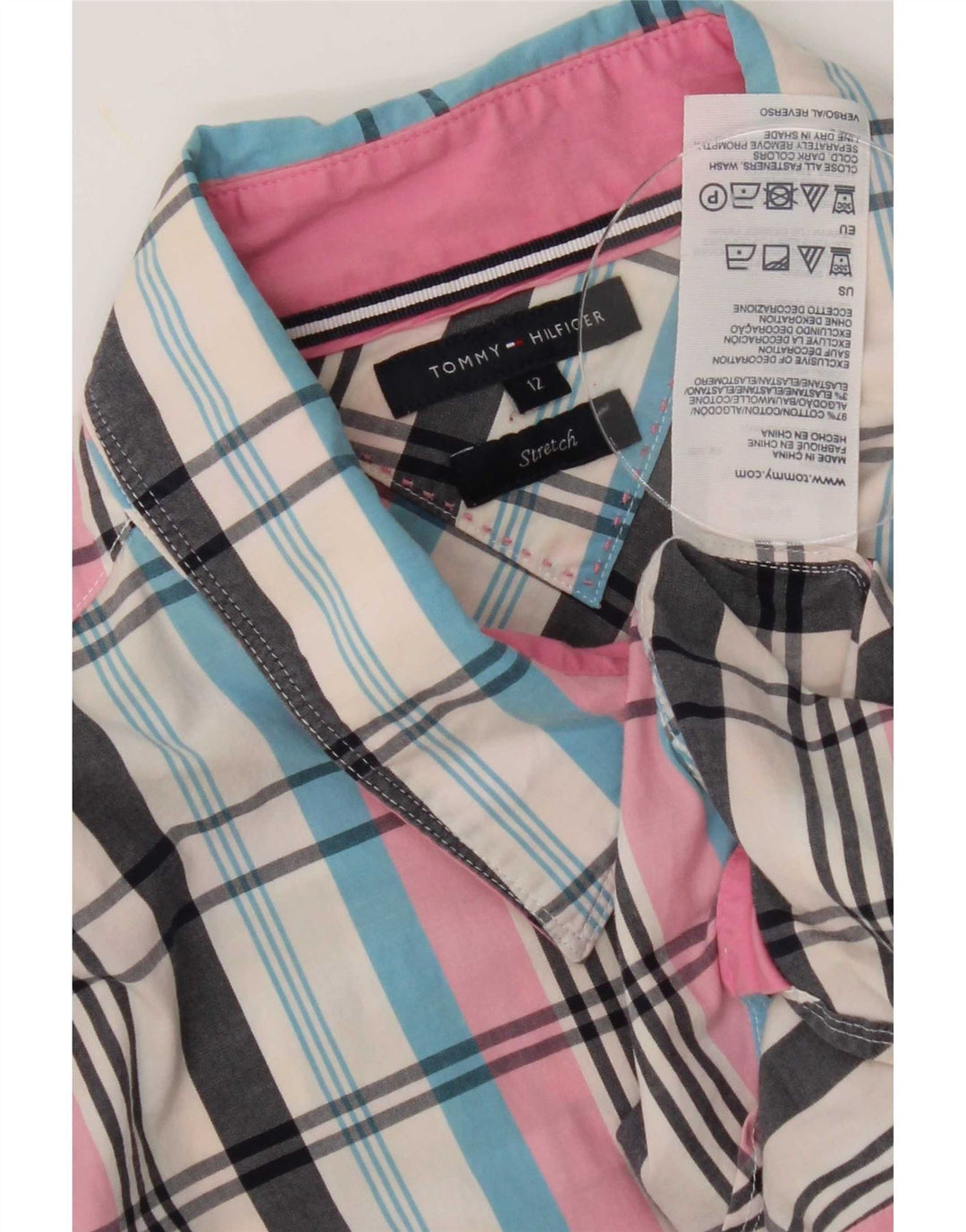 Koszula damska Tommy Hilfiger US 12, duża, wielokolorowa, bawełniana w kratę