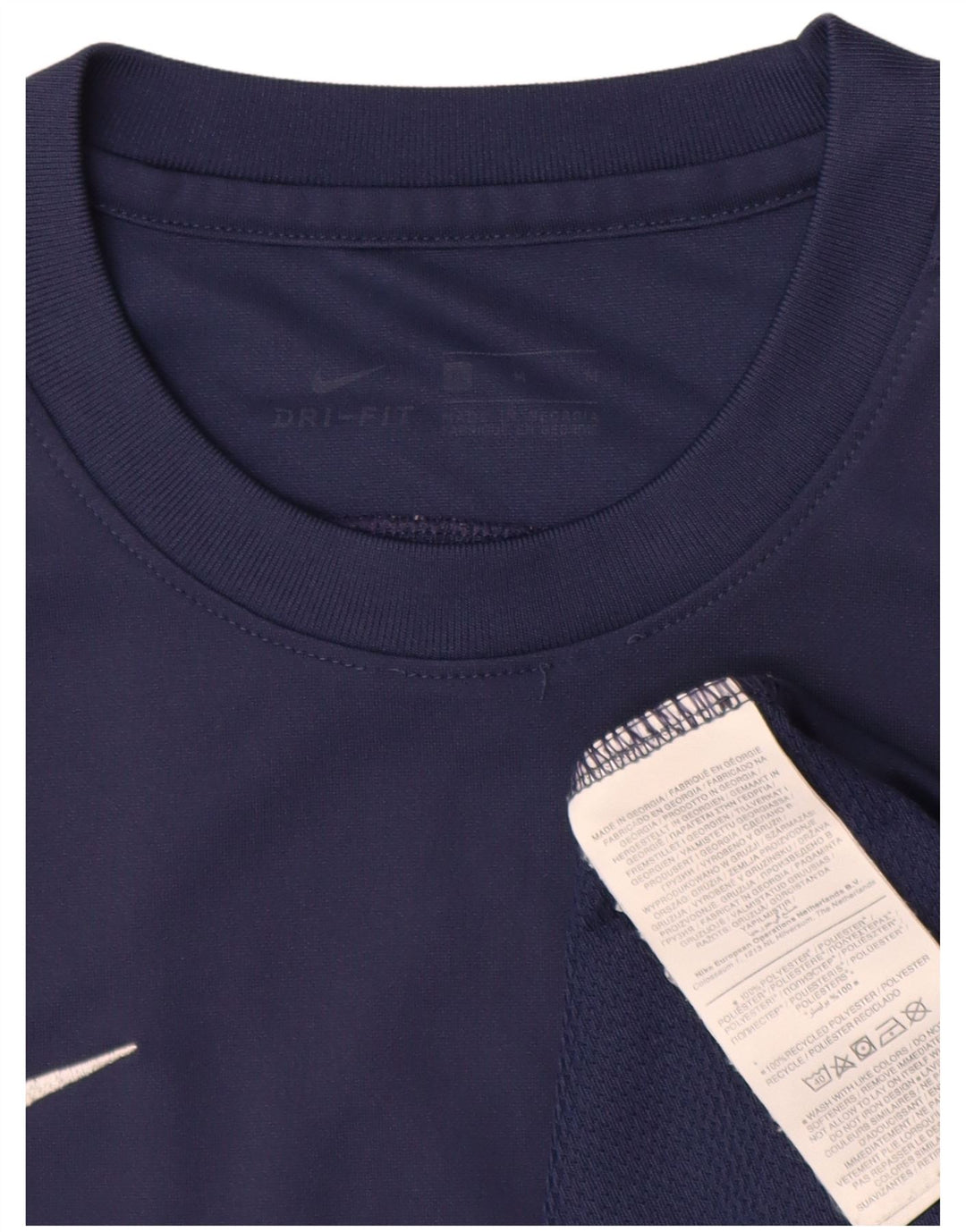 T-shirt męski Nike Dri Fit, średni granatowy poliester
