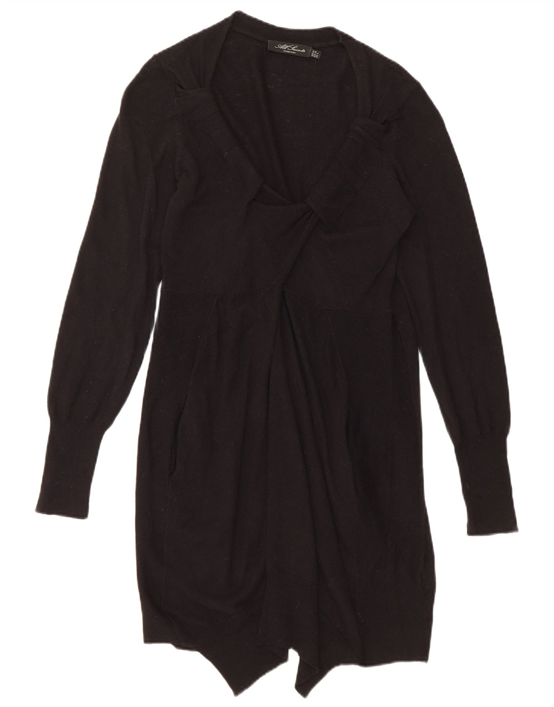 Damska sukienka sweterkowa All Saints UK 10 Small, czarna, wełniana
