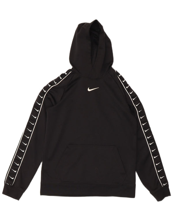 Chłopięca bluza z kapturem Nike z grafiką, 12-13 lat, duża, czarna, poliestrowa, sportowa