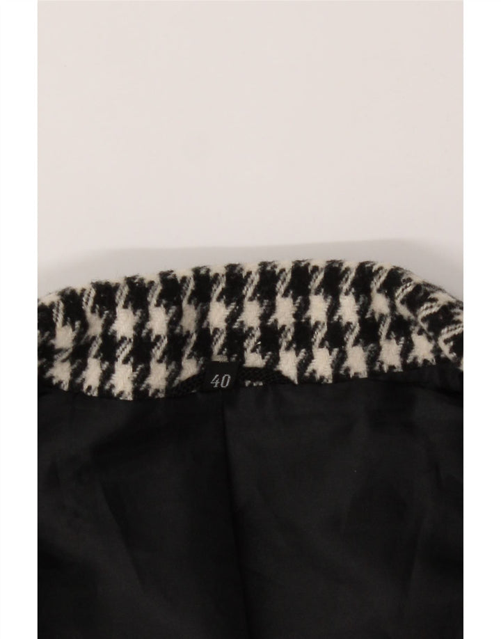 CANDA Womens Double Breasted Coat EU 40 Medium White Houndstooth Cotton Vintage Canda and Second-Hand Canda from Messina Hembry 