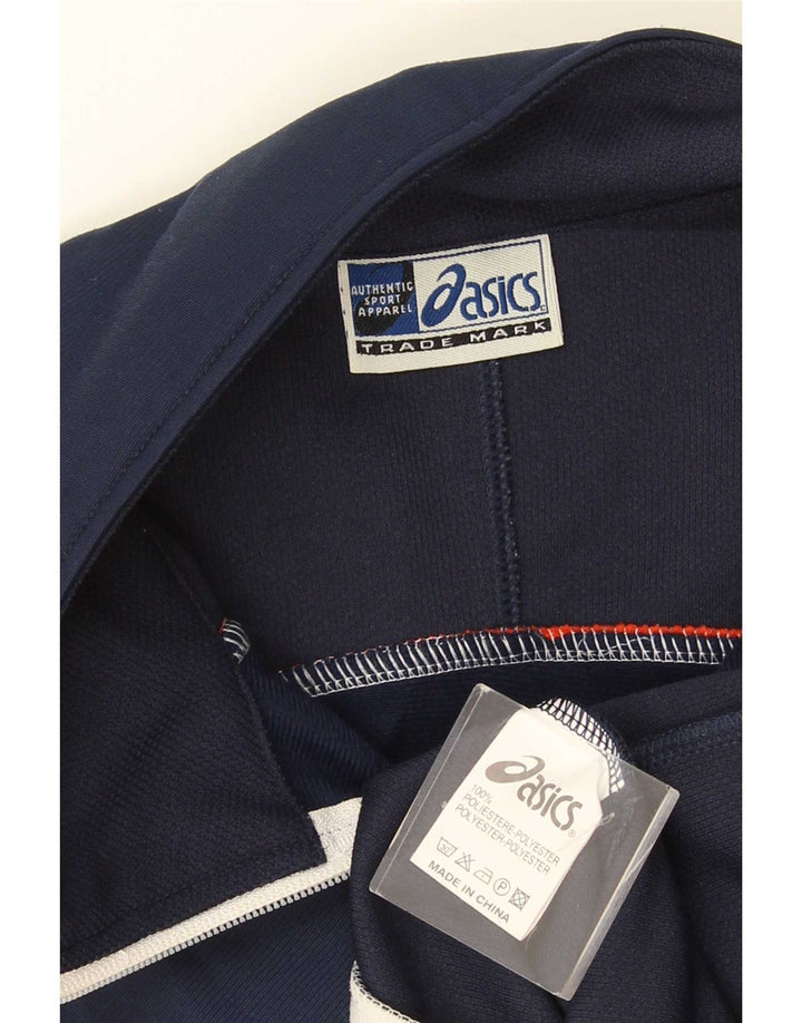 Męska bluza dresowa Asics, duża, granatowa, poliestrowa z blokami kolorów