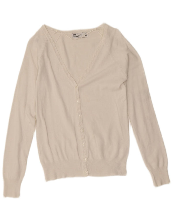Sweter damski Zara Cardigan UK 10 Small, biały, bawełniany