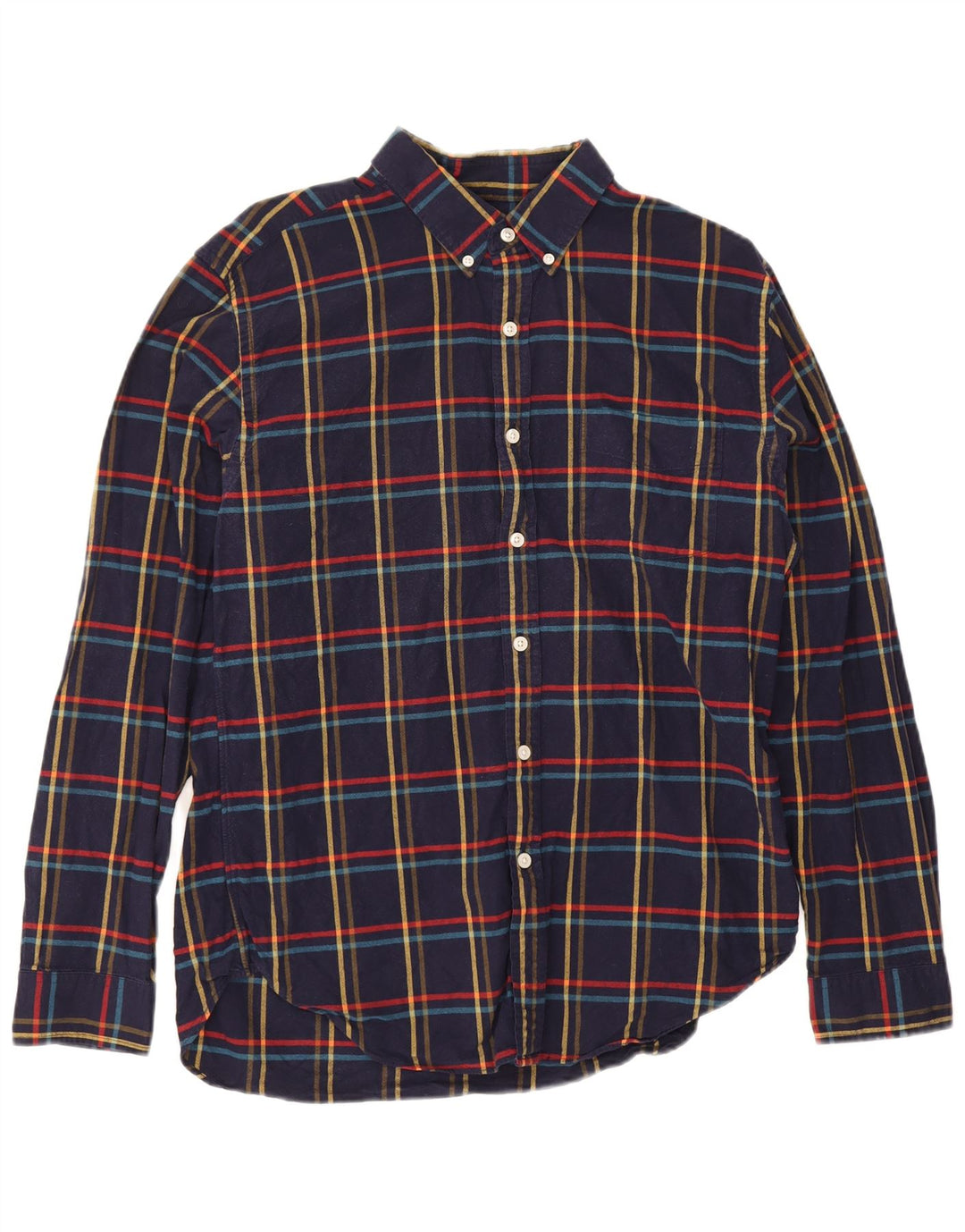 Koszula flanelowa męska J. Crew, duża, bawełniana w granatową kratę