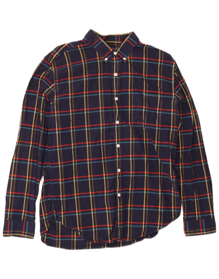 Koszula flanelowa męska J. Crew, duża, bawełniana w granatową kratę