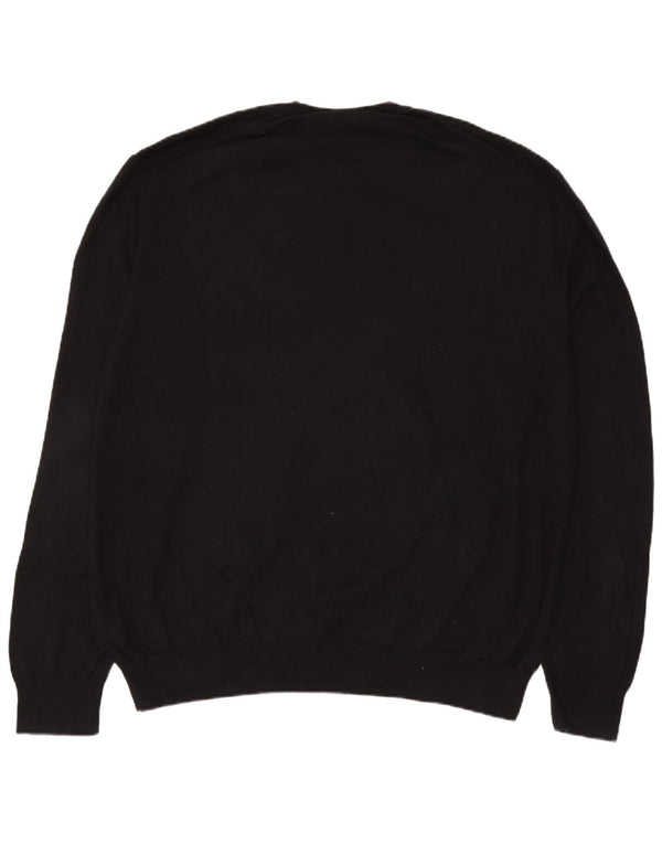 Marks & Spencer Mens Crew Neck Jumper Sweater 4XL Black Cotton