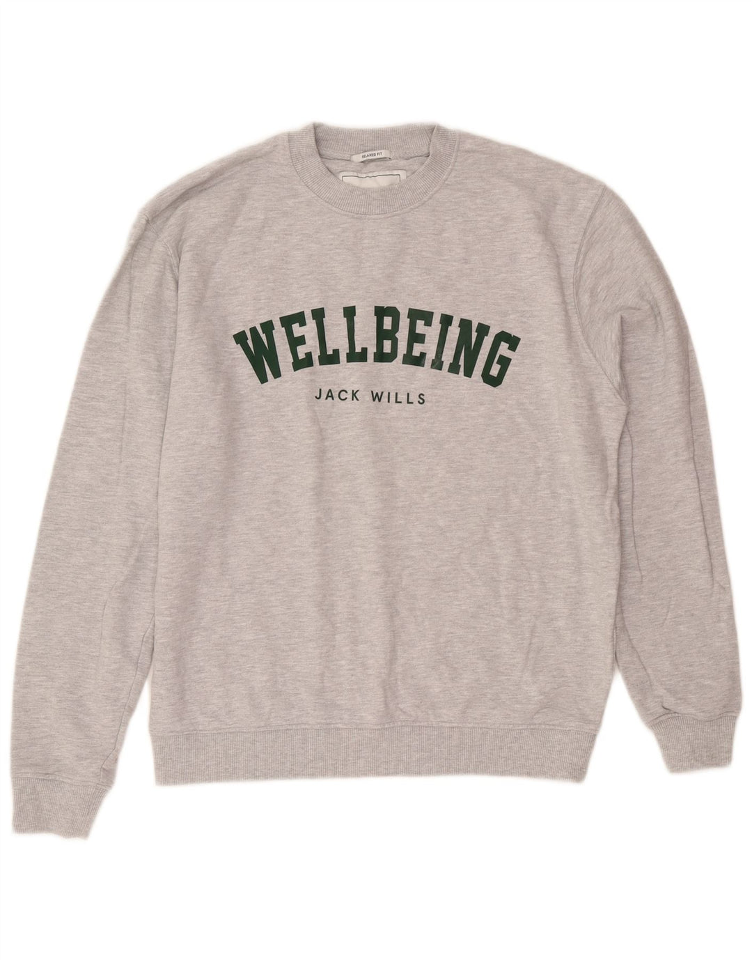 Męski sweter Jack Wills Graphic o swobodnym kroju, średnioszary, nakrapiany