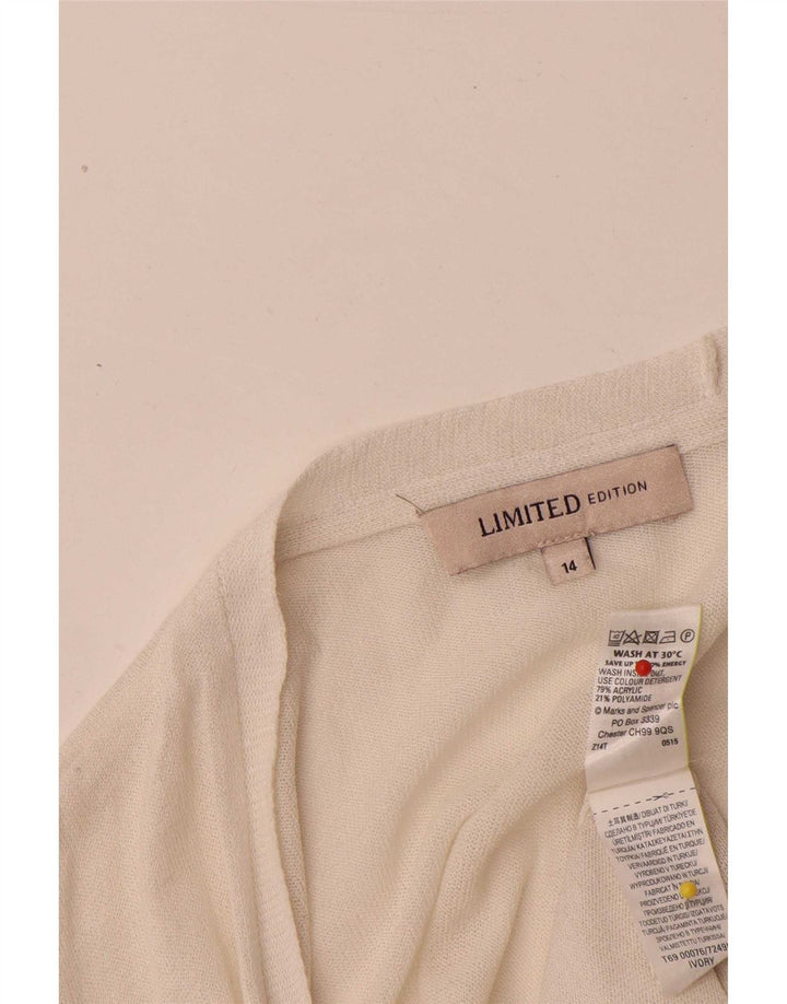 Marks & Spencer Damski sweter o przedłużonym fasonie, UK 14, średni złamanej bieli