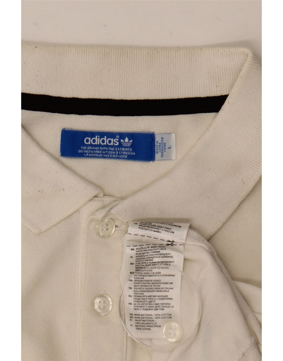 Męska koszulka polo Adidas, duża, biała, bawełniana