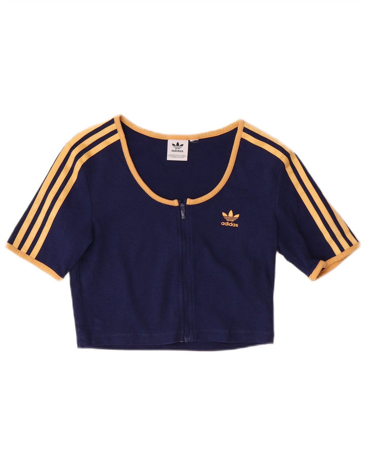 Damski top Adidas Full Zip Crop Top UK 6 XS granatowy