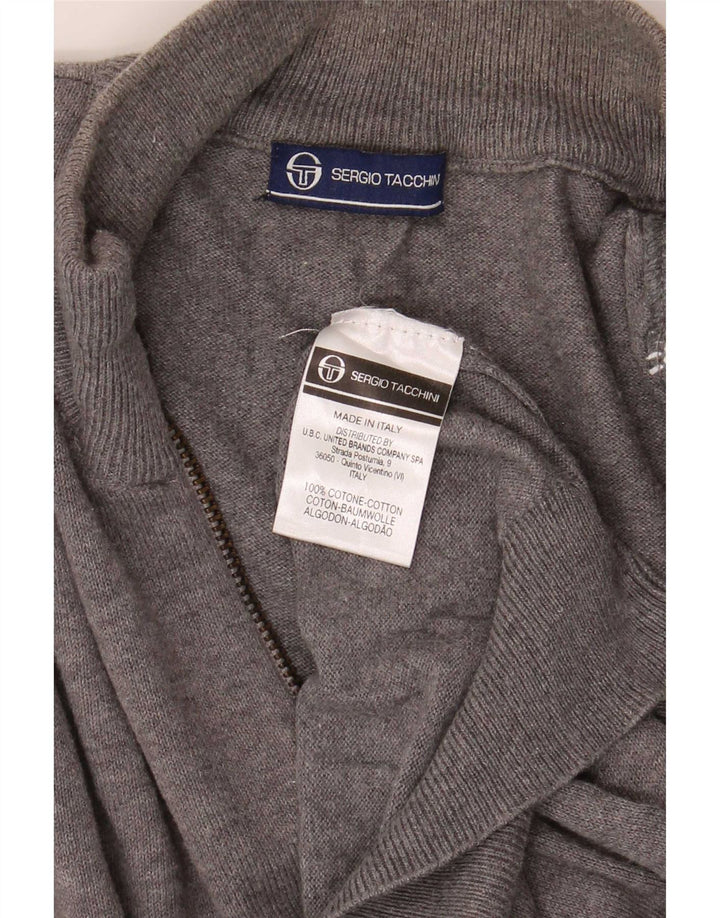 Męski sweter rozpinany Sergio Tacchini, średnioszary, bawełniany