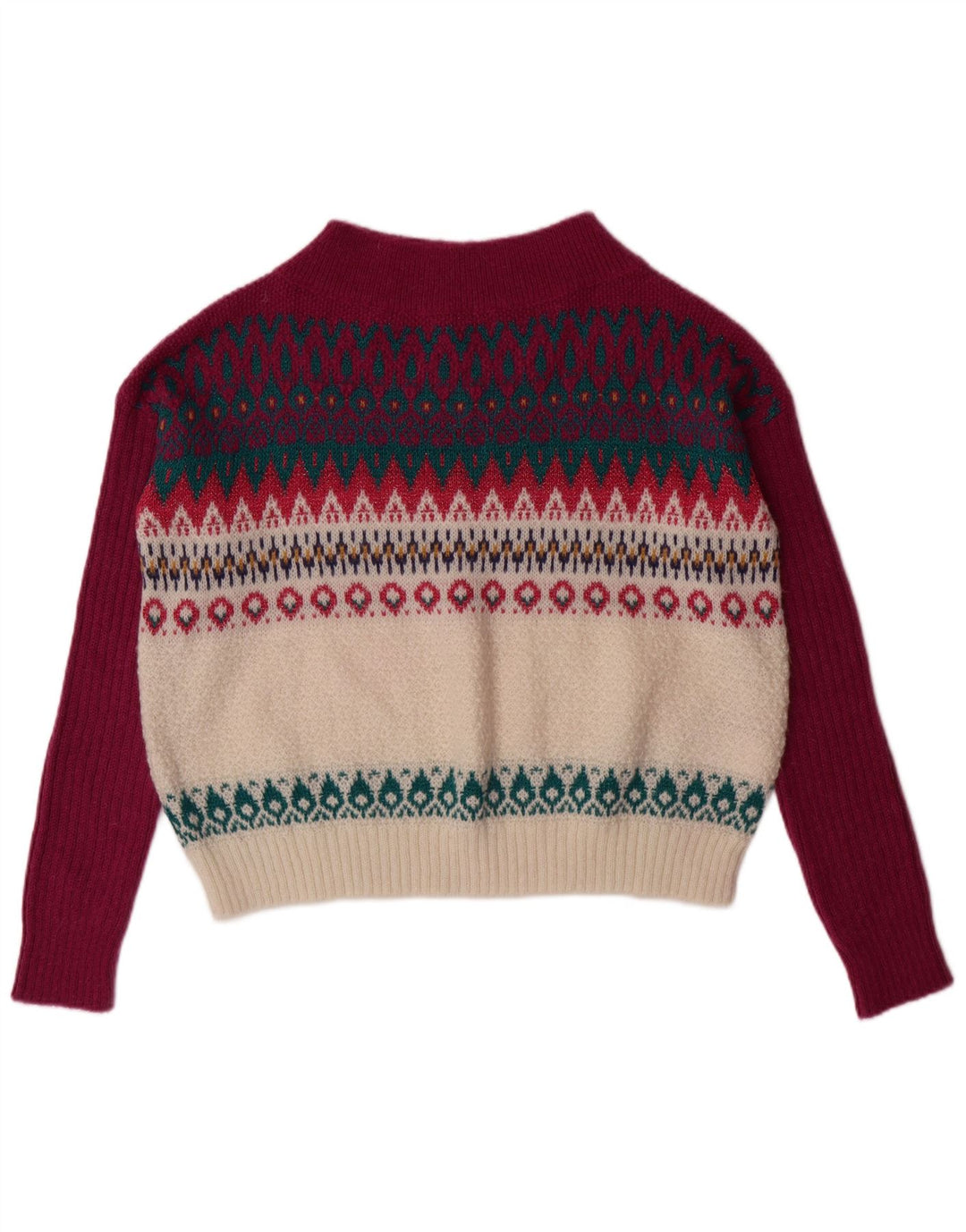 Damski sweter z golfem Benetton UK 14, średni burgund, akryl