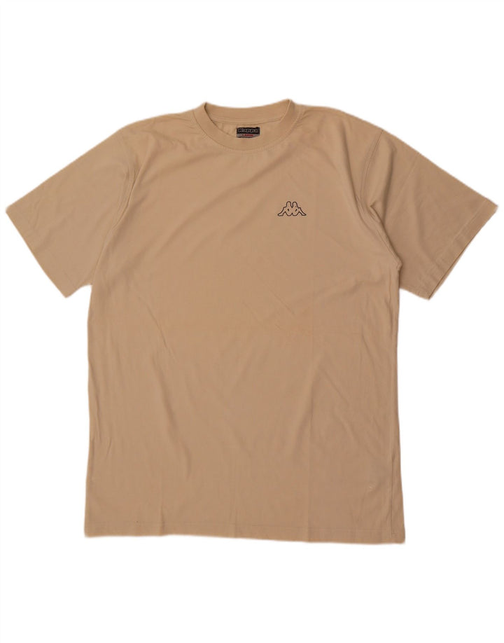 T-shirt męski Kappa, duży, beżowy, bawełniany
