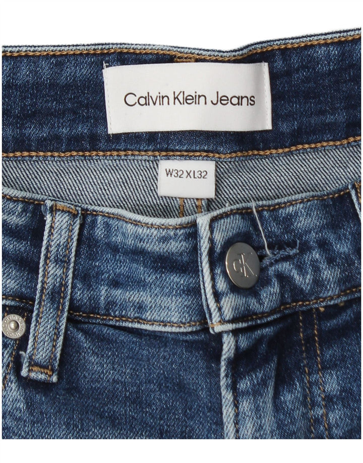 Męskie proste dżinsy Calvin Klein W32 L27 Niebieskie bawełniane