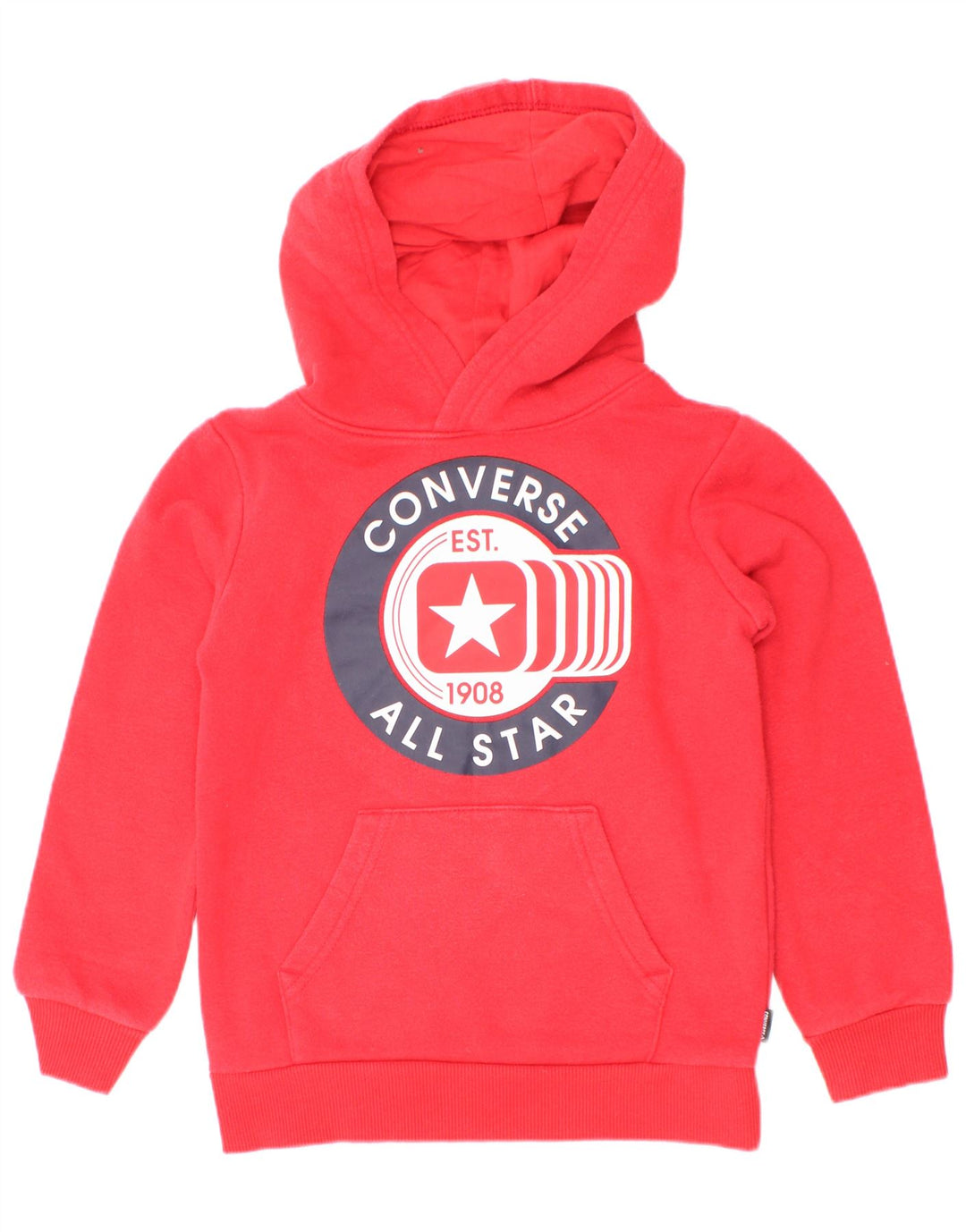 Chłopięcy sweter z kapturem Converse z grafiką 3-4 lata, czerwony, bawełniany